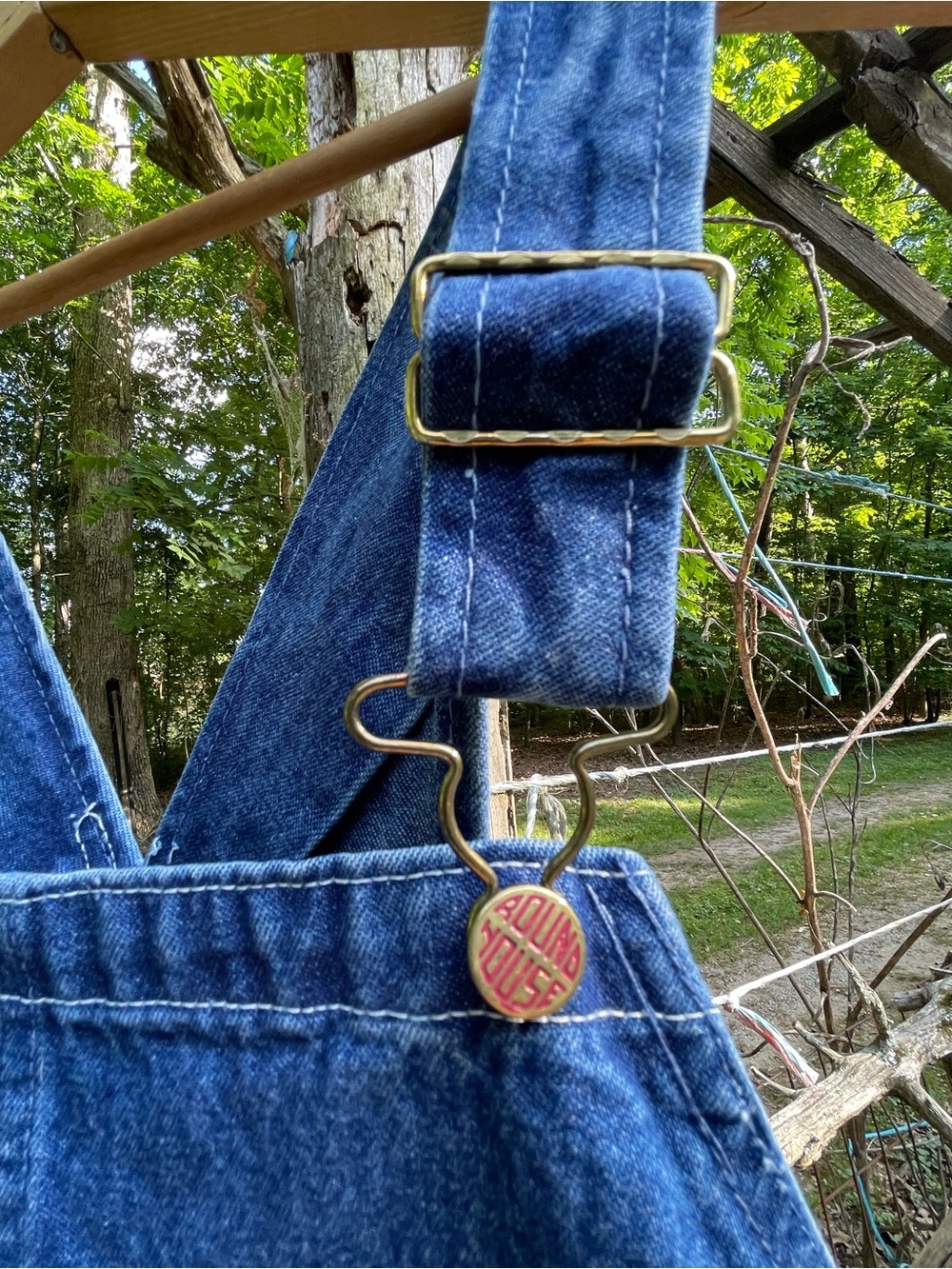 Round House Stone Washed Denim Overalls 42X30 Unisex - Picture 9 of 11